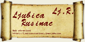 Ljubica Rusinac vizit kartica